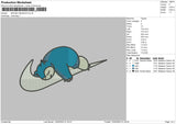 Swoosh Snorlax Embroidery File 6 sizes