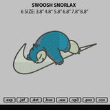 Swoosh Snorlax Embroidery File 6 sizes