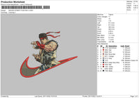 Swoosh Street Fighter Embroidery File 6 sizes