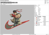 Swoosh Street Fighter Embroidery File 6 sizes