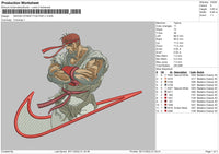 Swoosh Street Fighter 1 Embroidery File 6 sizes