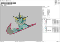 Swoosh Vaporeon Embroidery File 6 sizes