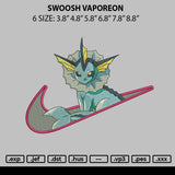 Swoosh Vaporeon Embroidery File 6 sizes