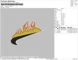 Swoosh On Fire Embroidery