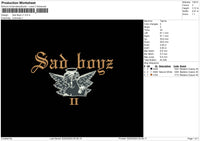 Sadboy V1 Embroidery File 6 szes