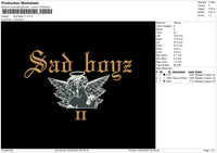 Sadboy V1 Embroidery File 6 szes