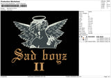 Sadboy V2 Embroidery File 6 sizes