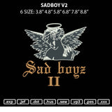 Sadboy V2 Embroidery File 6 sizes