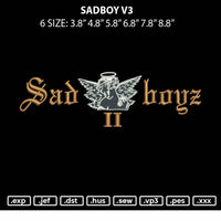 Sadboy V3 Embroidery File 6 sizes