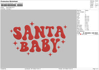 Santa Baby Embroidery File 6 sizes