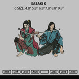 Sasaki K Embroidery File 6 sizes