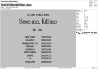 Save Me V2 Embroidery File 6 sizes