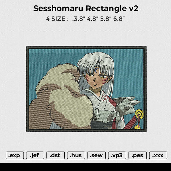 Sesshomaru Rectangle v2 Embroidery