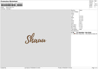 Shauu Text Embroidery File 6 sizes