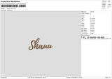 Shauu Text Embroidery File 6 sizes