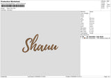 Shauu Text Embroidery File 6 sizes