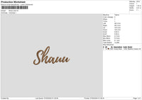 Shauu Text Embroidery File 6 sizes