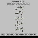 Sinceritytext Embroidery File 6 sizes