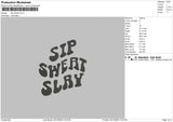 Sweat Text Embroidery File 6 sizes