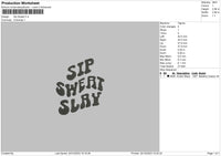 Sweat Text Embroidery File 6 sizes