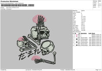 Skull Shut Up Embroidery File 6 sizes