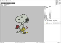 Snoopy 0412 Embroidery File 6 sizes