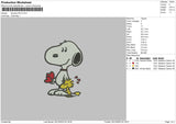 Snoopy 0412 Embroidery File 6 sizes