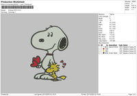 Snoopy 0412 Embroidery File 6 sizes