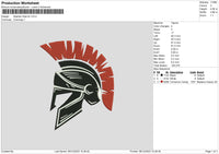 Spartan 02 Embroidery File 6 sizes