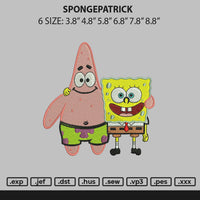 Spongepatrick Embroidery File 6 sizes