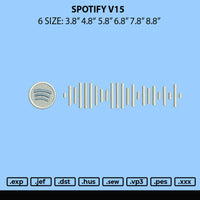 Spotify V15 Embroidery File 6 sizes