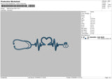 Stethoscop Heart 02 Embroidery File 6 sizes