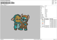 Stitch Groot Embroidery File 6 sizes