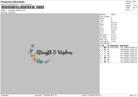 Strenght n Wisdom Embroidery File 6 sizes