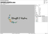 Strenght n Wisdom Embroidery File 6 sizes