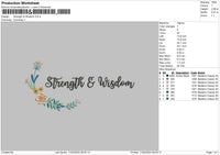 Strenght n Wisdom Embroidery File 6 sizes