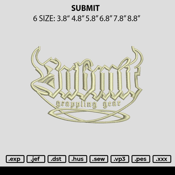 Submit Embroidery File 6 sizes