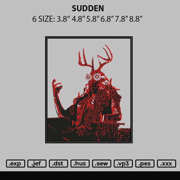 Sudden Embroidery File 6 sizes