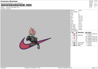 Swoosh Goku Pink Embroidery File 6 sizes