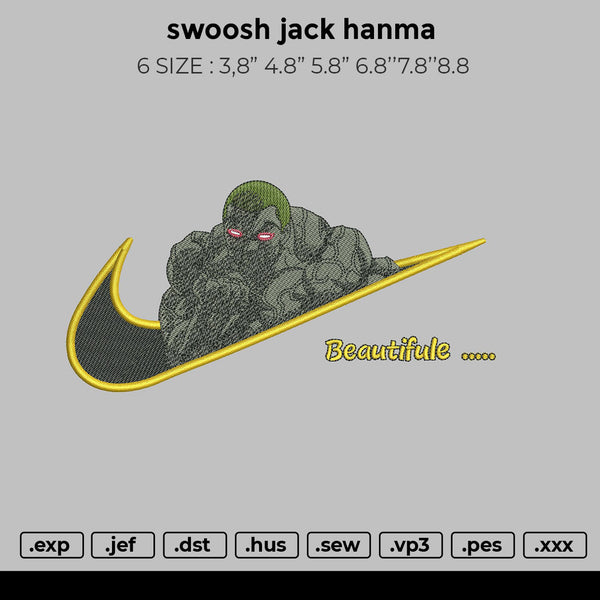 swoosh jack hanma Embroidery