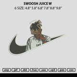 Swoosh Juice W Embroidery File 6 sizes