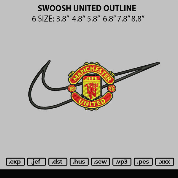 Swoosh United Embroidery File 6 sizes