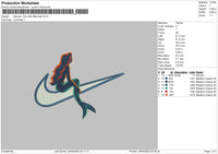 Swoosh Mermaid Embroidery File 6 sizes