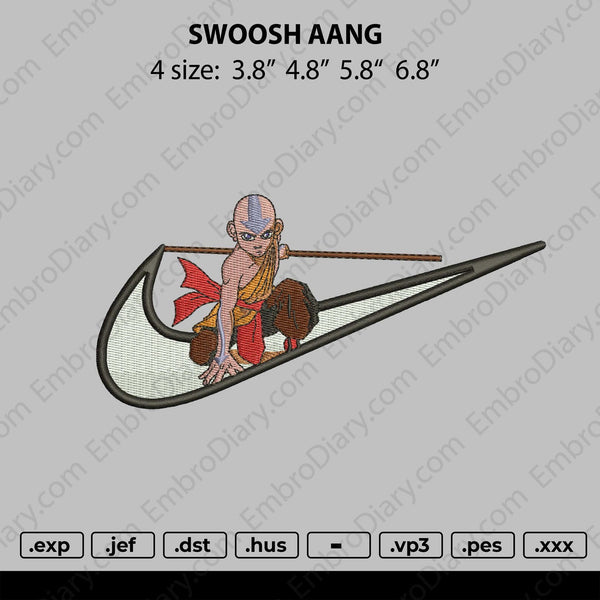 Swoosh Aang 01  Embroidery