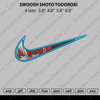 Swoosh Shoto Todoroki Embroider