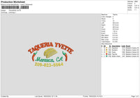 Taque Embroidery File 6 sizes