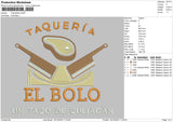 Taqueria Embroidery File 6 sizes