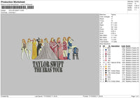 Taylor 1710 Embroidery File 6 sizes