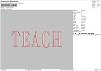 Teach Embroidery File 6 sizes