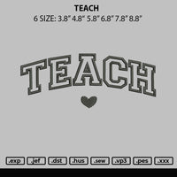 Teach Embroider File 6 sizes